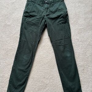 Frank and Oak Men's Dark Green Classic Chino Pants